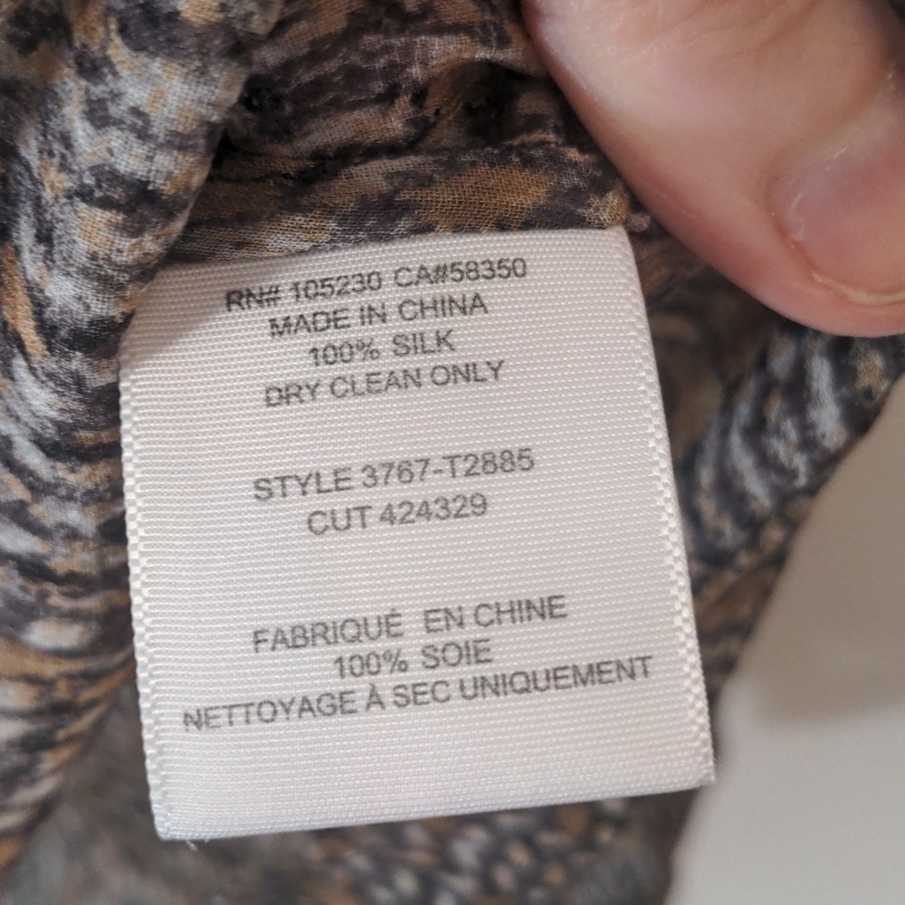 Joie Suzatta Silk Leopard Print Blouse Small - Picture 6 of 9